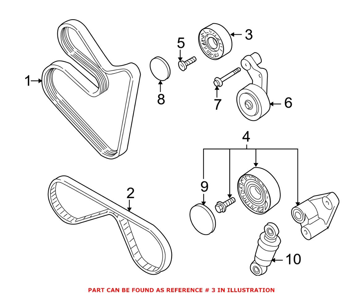 BMW Accessory Drive Belt Idler Pulley 11281710045 - Genuine BMW